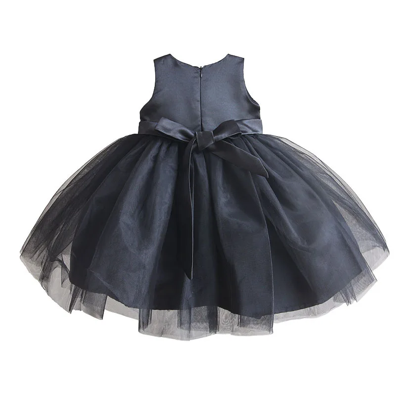 Nuovo Del Bambino Delle Ragazze Abiti per la 1st Prima Festa Di Compleanno Nero di Paillettes Bianco Dei Capretti Dei Bambini Tutu del Vestito 6 12