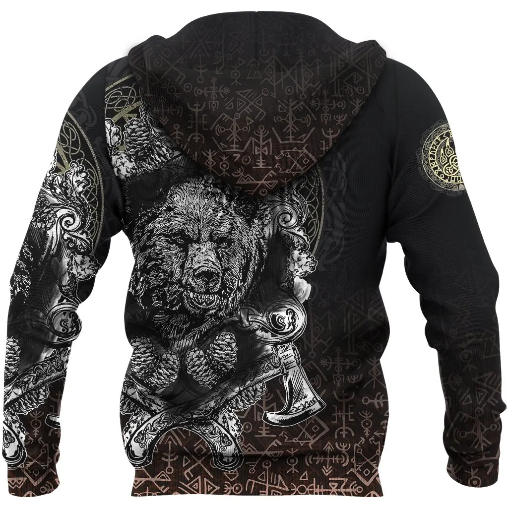 Tattoo Style Hoodie Bear Claws And Hammer 3D Printed Mens hoodies Unisex Sweatshirt Autumn Casual Streetwear DW766