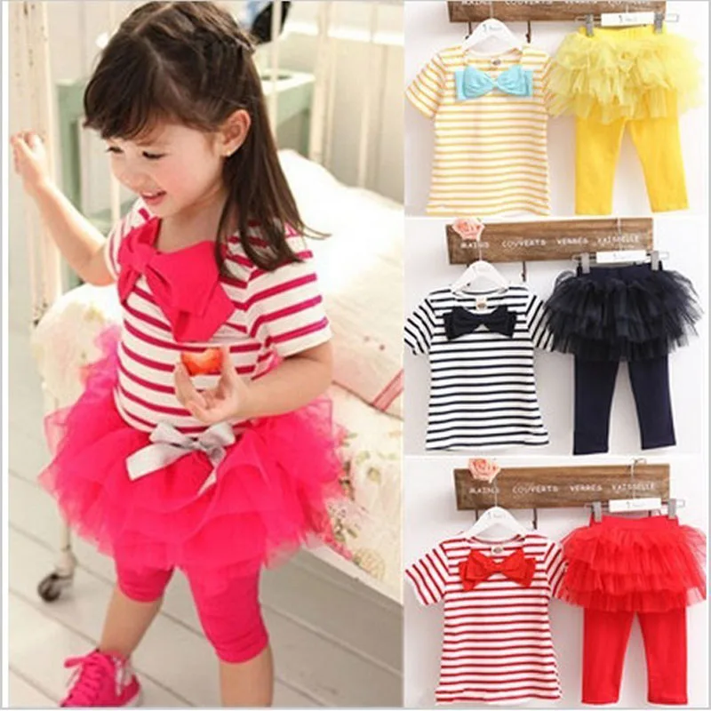 

Girls Clothing Sets Baby Girl Clothes Kids Set Summer Wear Short Sleeve Set Children Clothing Suit T Shirt+pants