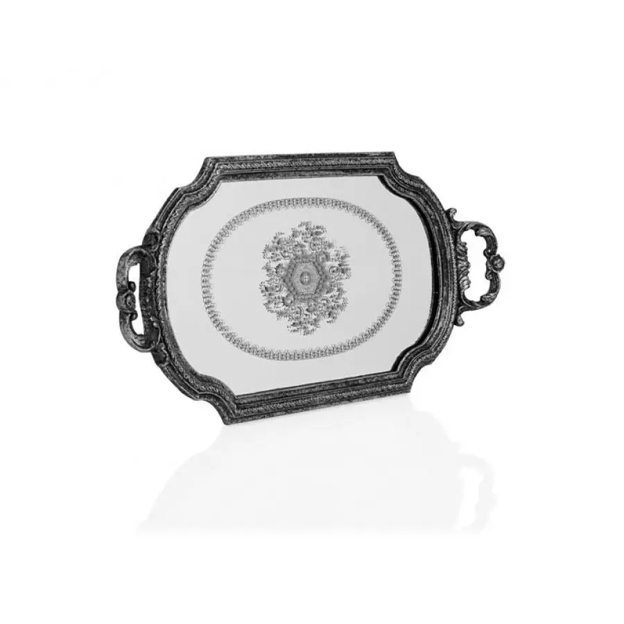 

DOLBOVI Porio Silver Handle Small Mirrored tray 42x22 tray поднос plateau de service