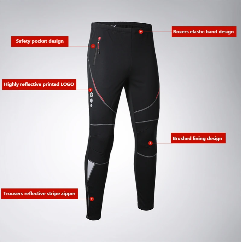 Santic Cycling Pants Men Winter Fleece Warm Pants Outdoor Casual Pants Long Clothing Bicycle Fishing Fitness Pants Asian Size