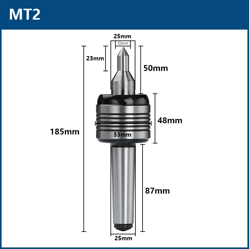 XCAN Lathe Live Center Taper Tool MT1 MT2 MT3 MT4 Triple Bearing CNC Live Revolving Milling Center Taper Lathe Machine Tools