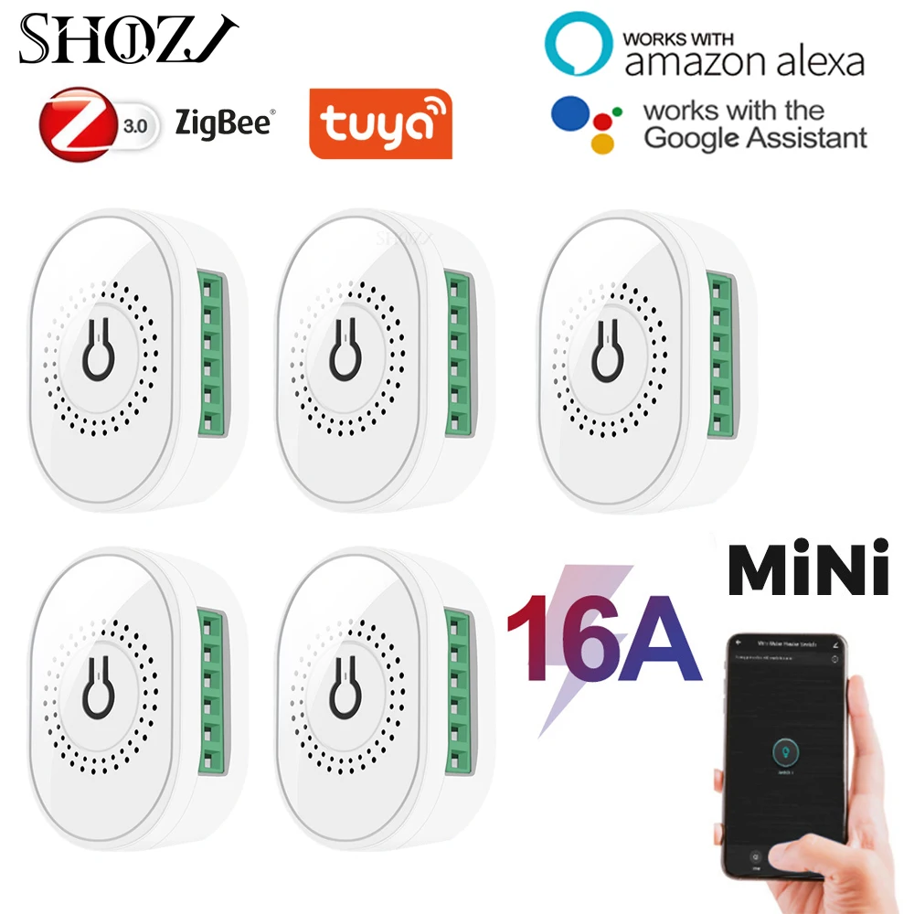 Tuya ZigBee 3.0 Smart Light Switch Module  2 Way Control Smart Home Automation DIY Breaker Supports Work with Alexa Google