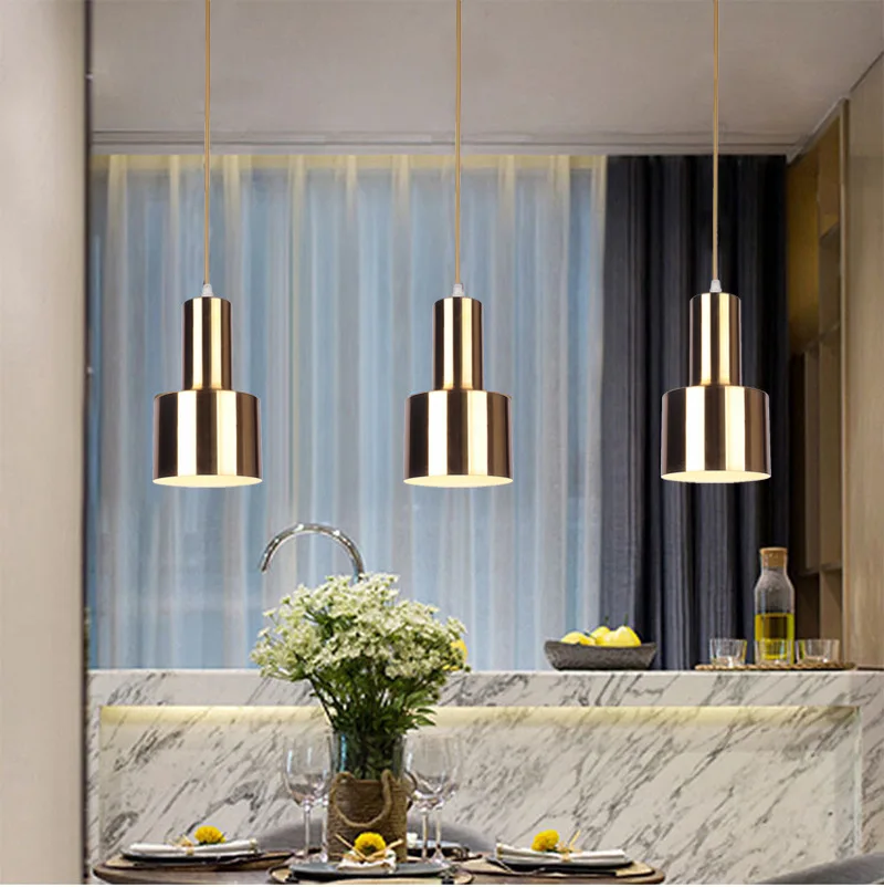 Moderno Nordic Ins Color Rame Ferro Piccola Lampada a Sospensione Ristorante Lampada da Comodino Camera da Letto Lampada a Sospensione Interna