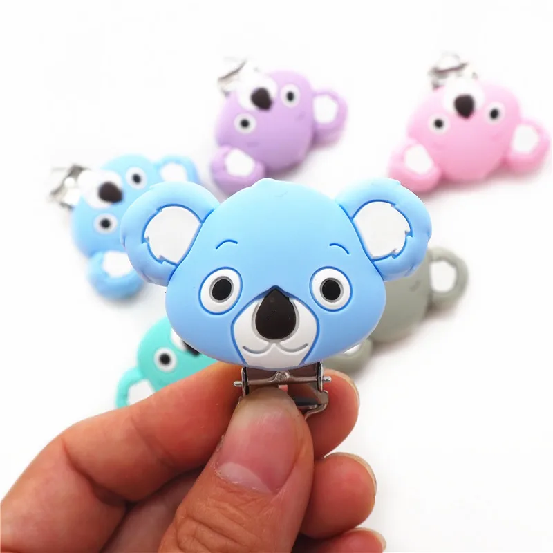 Chengkai 10pcs Silicone Koala Clips DIY Baby Cat Mouse Animal Pacifier Teether Dummy Soother Nursing Jewelry Toy Accessories