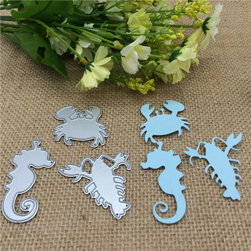 

Crab metal cutting dies mold Round hole label tag Scrapbook paper craft knife mould blade punch stencils dies