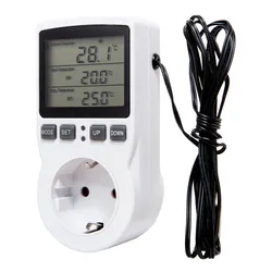 EU/US/AU/UK Thermostat Timer Socket Digital Temperature Controller Socket Outlet With Timer Switch Sensor Probe Heating Cooling