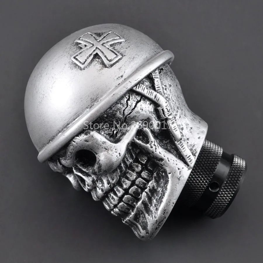 Silver Helmet Skull Universal Auto Car Gear Shift Knob Lever For SUV Crossover Truck Wagon Hatchback Coupe