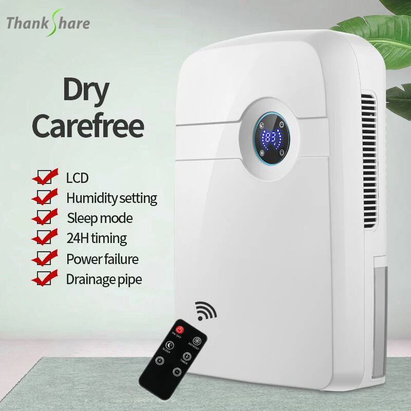 

2.5L Electric Dehumidifier Moisture Absorber Indoor Basement Moisture Absorber Mute Remote Control Timing External Water Pipe