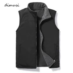 DIMUSI Winter Men;s Vests Fashion Fleece Warm Waistcoats Casual Outwear Thermal Softshell Vests Man Sleeveless Jacket Clothing