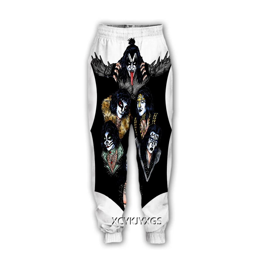 xinchenyuan 3D New Creative Kiss Rock Band Print-Casual Pants Sweatpants Straight Pants Sweatpants Jogging Pants Trousers K103