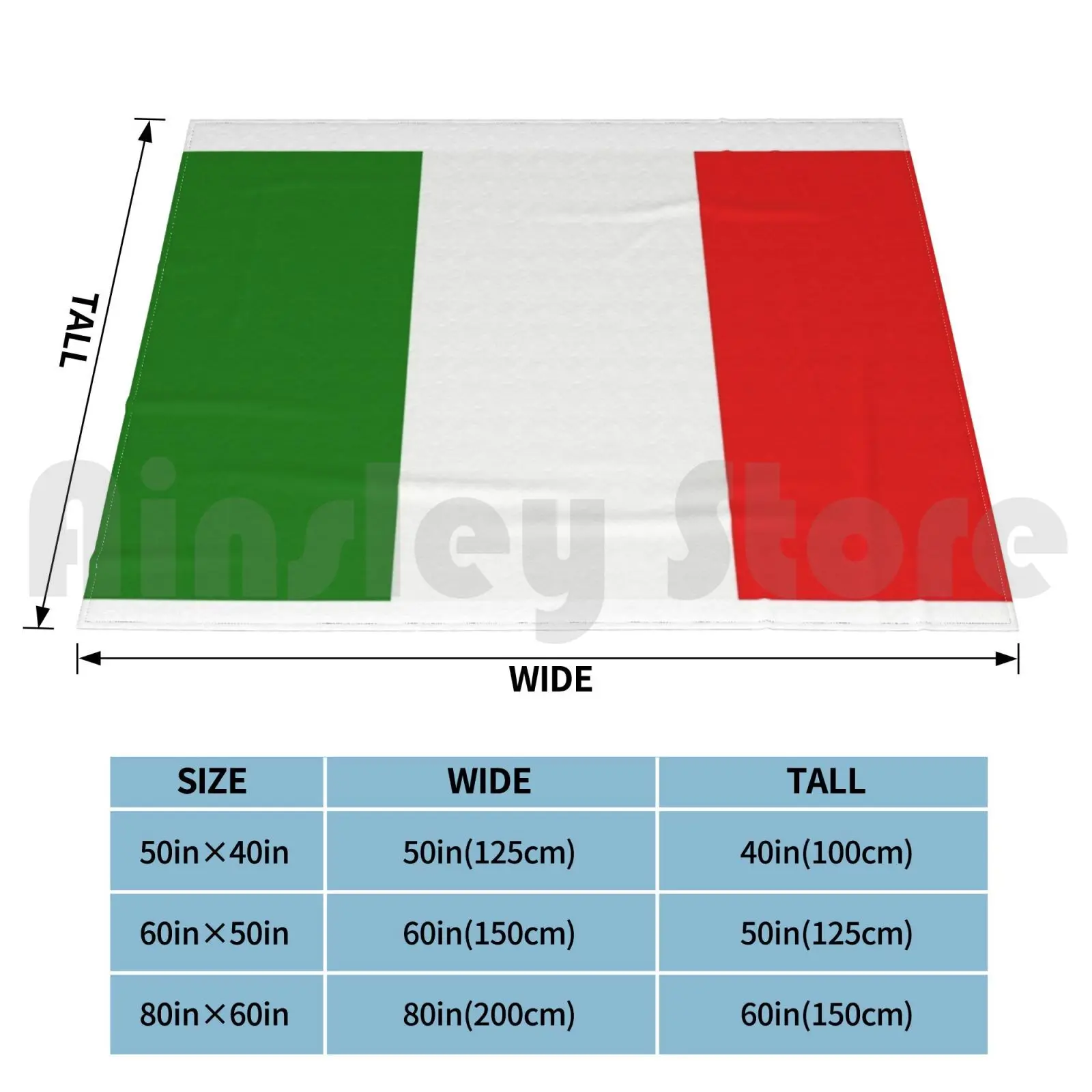 Italy-Italian Flag Blanket For Sofa Bed Travel Italy Flag Red Colours Stripe Country Italian World Map Travel