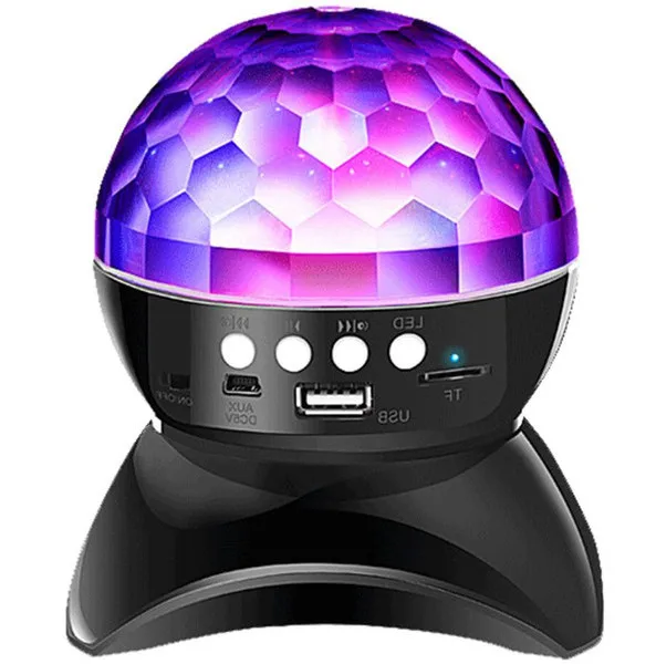 Bluetooth LED Crystal Magic Ball Stage Effect Light 1000mAh RGB DJ Club Disco Party Lighting With USB TF FM Radio Bluetooth