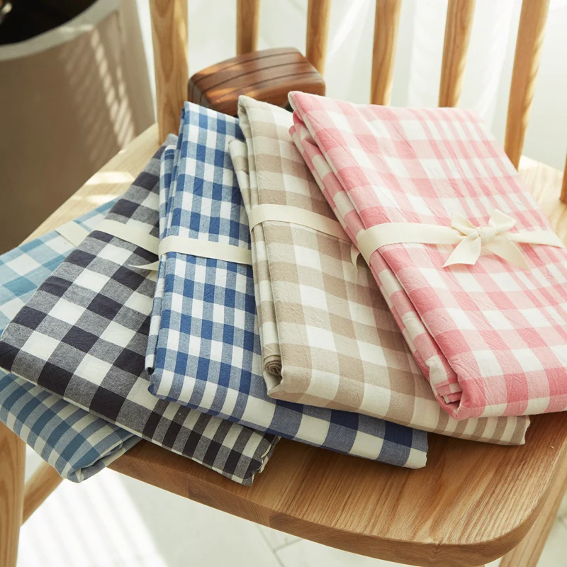 AHSNME 48x74cm Pure Cotton Pillowcase Checkque 100% Cotton Pillow Cover Multi Colors White Grid Bed Textile High Quality