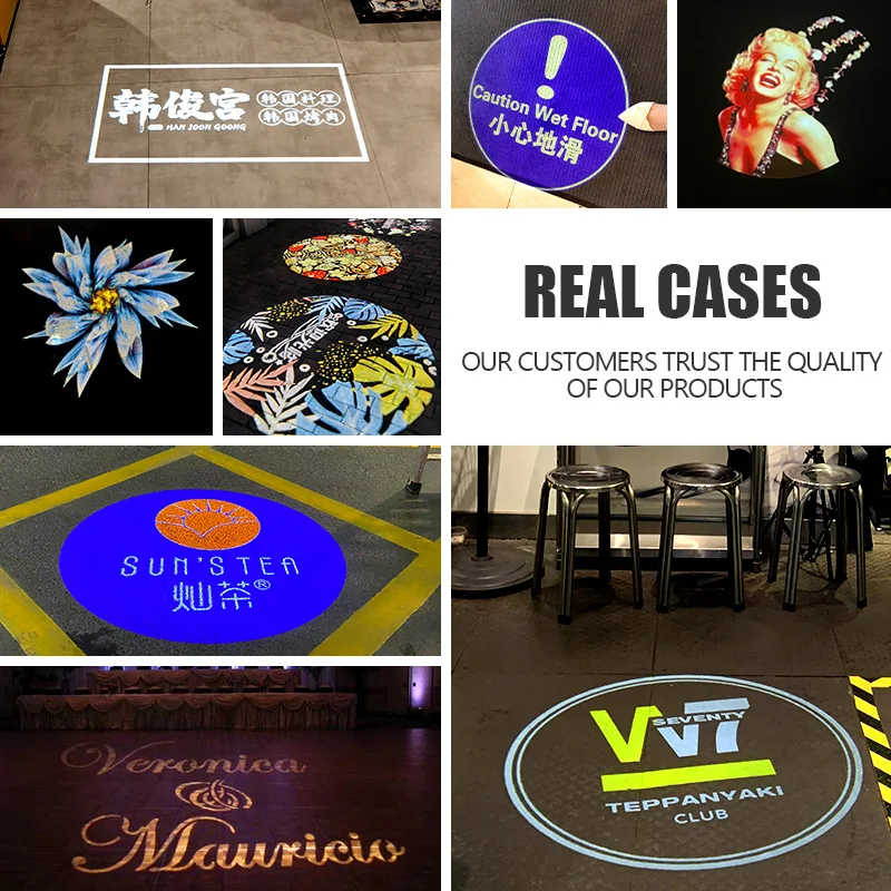 Yufan 80W Festival Floor Projector Free Customized Logo Design LED Advertising Gogo Lights With Remote