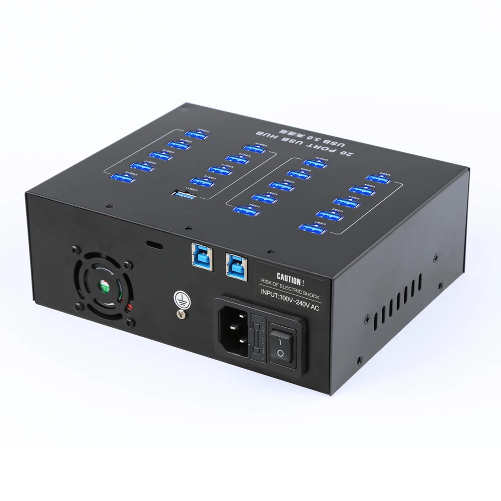 Sipolar 100-240V 20 Ports USB 3.0 Data And Charging Hub USB Splitter charger Hub  For Phone Tablets iPad Repair Restore Miners