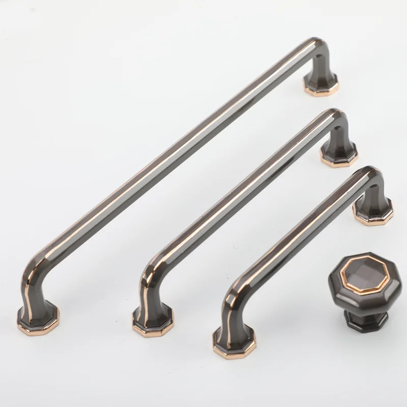 Modern Simplicity Pearl Grey Handle Kitchen Cupboard Cabinet Door Knobs Cabinet Drawer Pulls Furniture Decor Handles Hardware