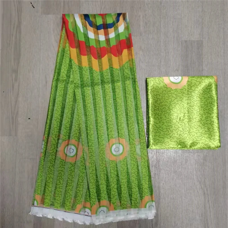 Hot Sale Ghana Style Satin Silk Fabric With Ribbon 2021 Latest Style Beautiful Design for Party Dress ! L121681