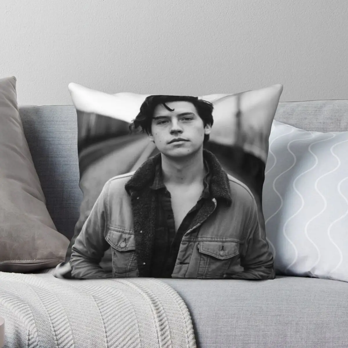 COLE SPROUSE BLACK AND WHITE Pillowcase Polyester Linen Velvet Pattern Zip Decor Throw Pillow Case Car Cushion Cover