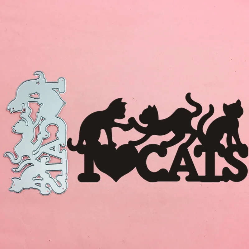 

New Love Cat Number Alphabet Metal Cut Dies Stencils for DIY Scrapbooking Stamp/photo album Decorative Embossing Paper Card