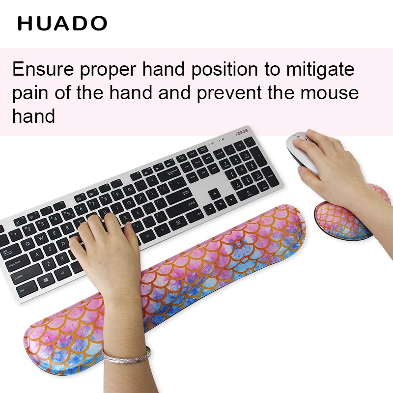Memory Foam Set Keyboard Wrist Rest Mat Pad Ergonomic Wrist Support Computer, Laptop, Mac, Comfortable  Lightweight for Easy Typ