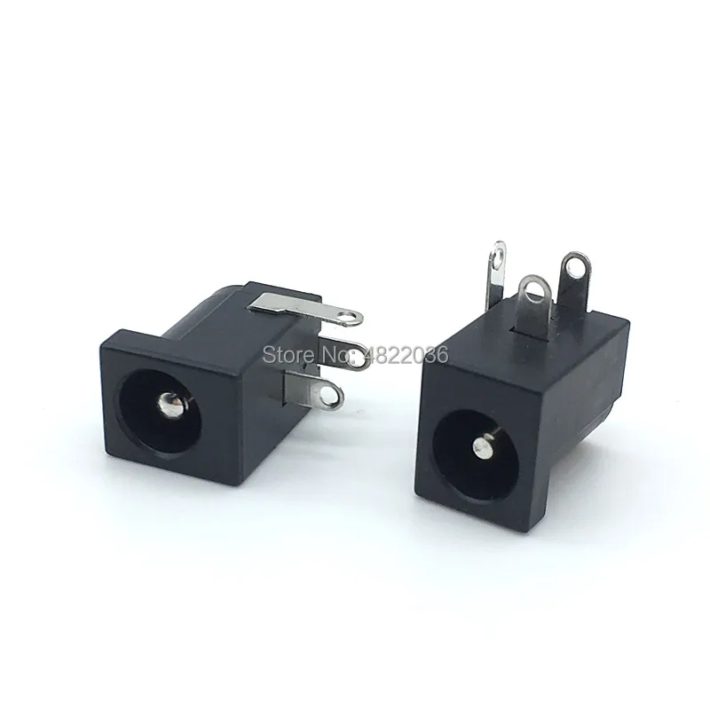 10pcs/lot DC-005 PCB Mount 5.5 x 2.1/2.5 mm Female DC Power Jack Plug Socket Connector DC005 Black 5.5*2.1/2.5MM