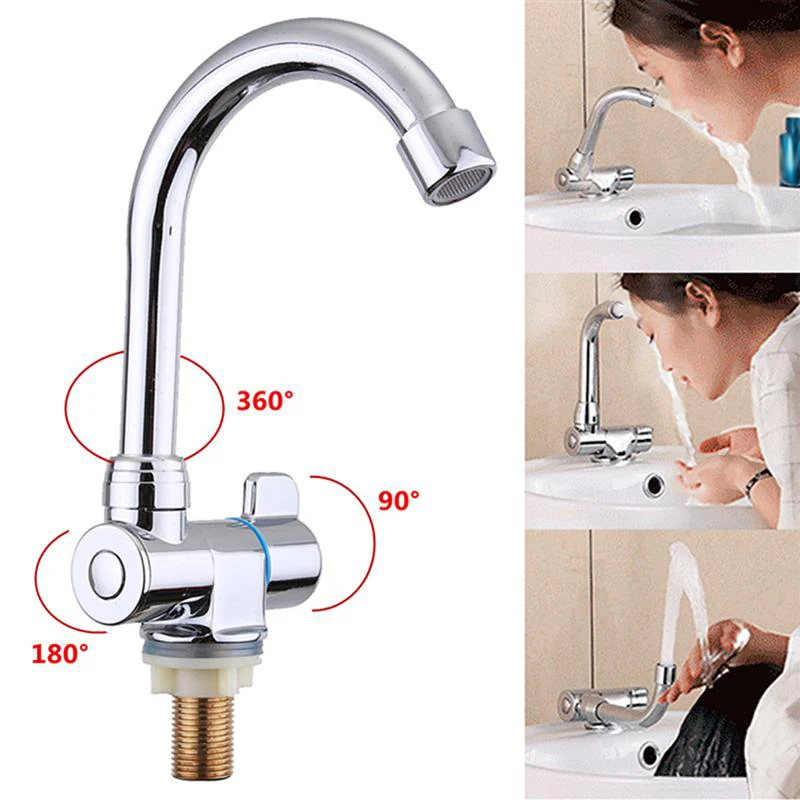 Caravan Boat 360 Degree Rotation Copper Basin Faucet Folding Cold Water Faucet Tap Kitchen Bathroom for RV Marine Boat Deck Hatc