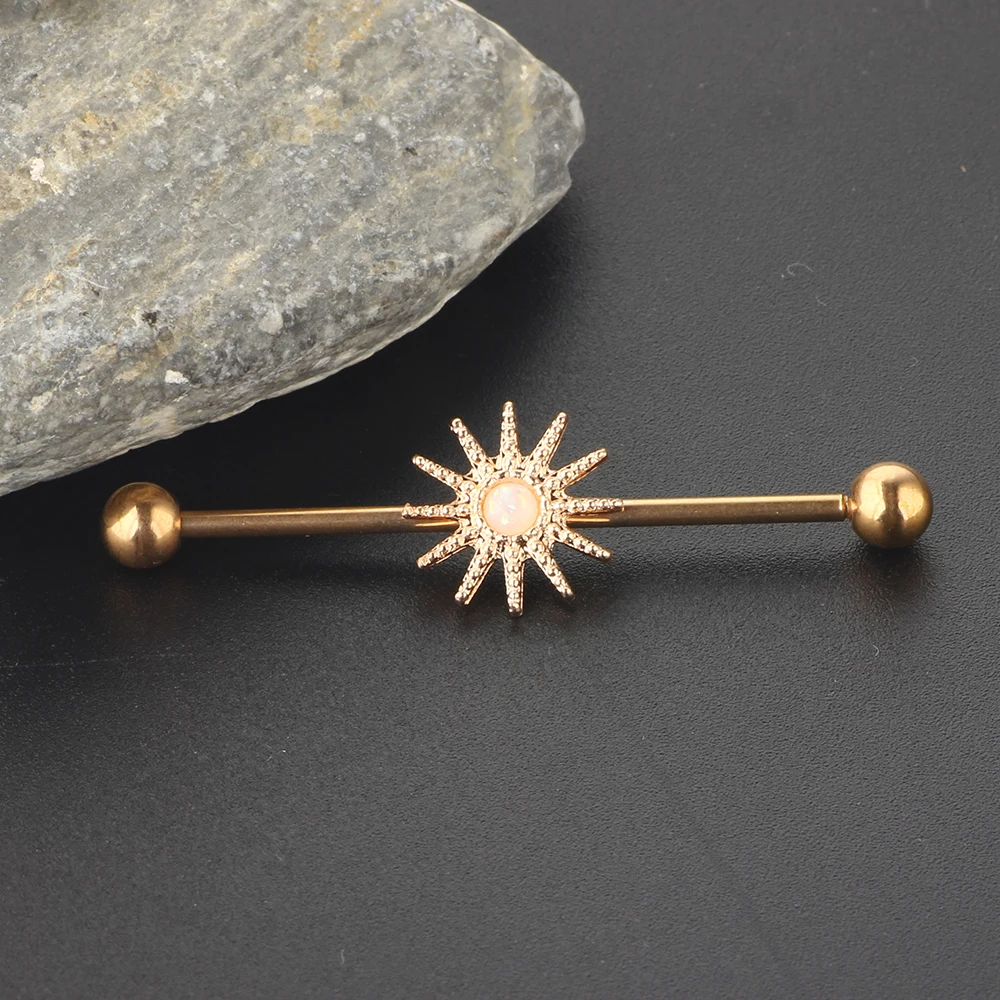 JUNLOWPY 14G Industrial Barbell Earring Cartilage Stainless Steel 38mm 1 1/2 inch Ear Piercing Body Piercing Jewelry 30/50pcs