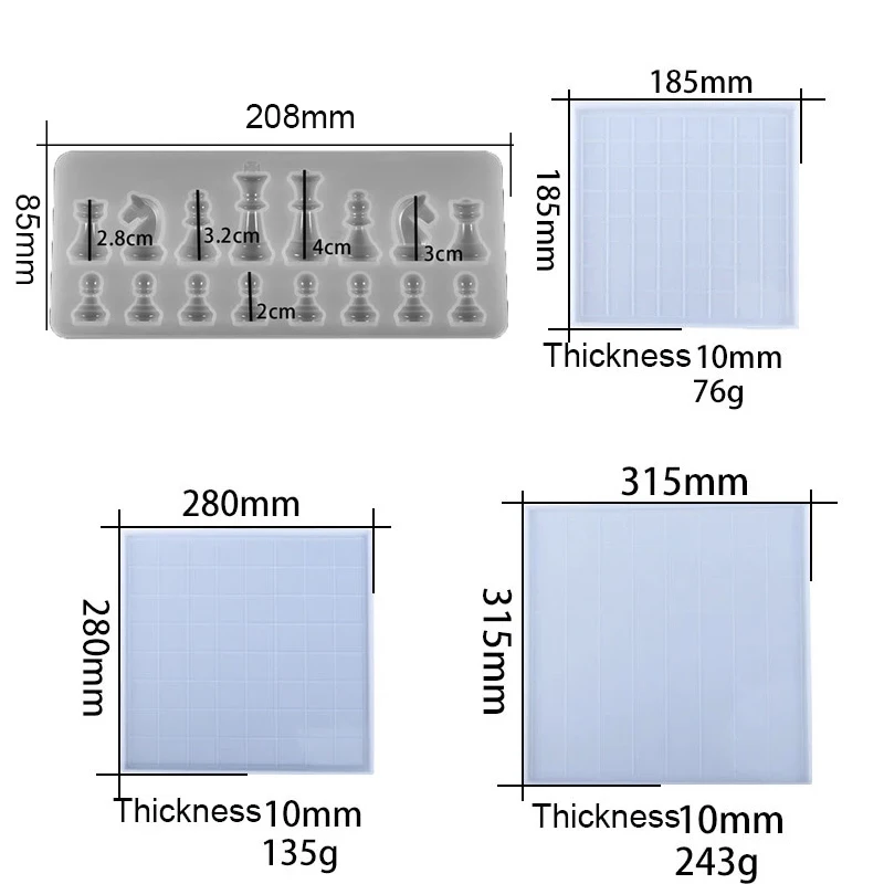 Moules de résine époxyde de Silicone de moule d\'échecs de résine UV 3D pour des bijoux à bricoler soi-même faisant des outils