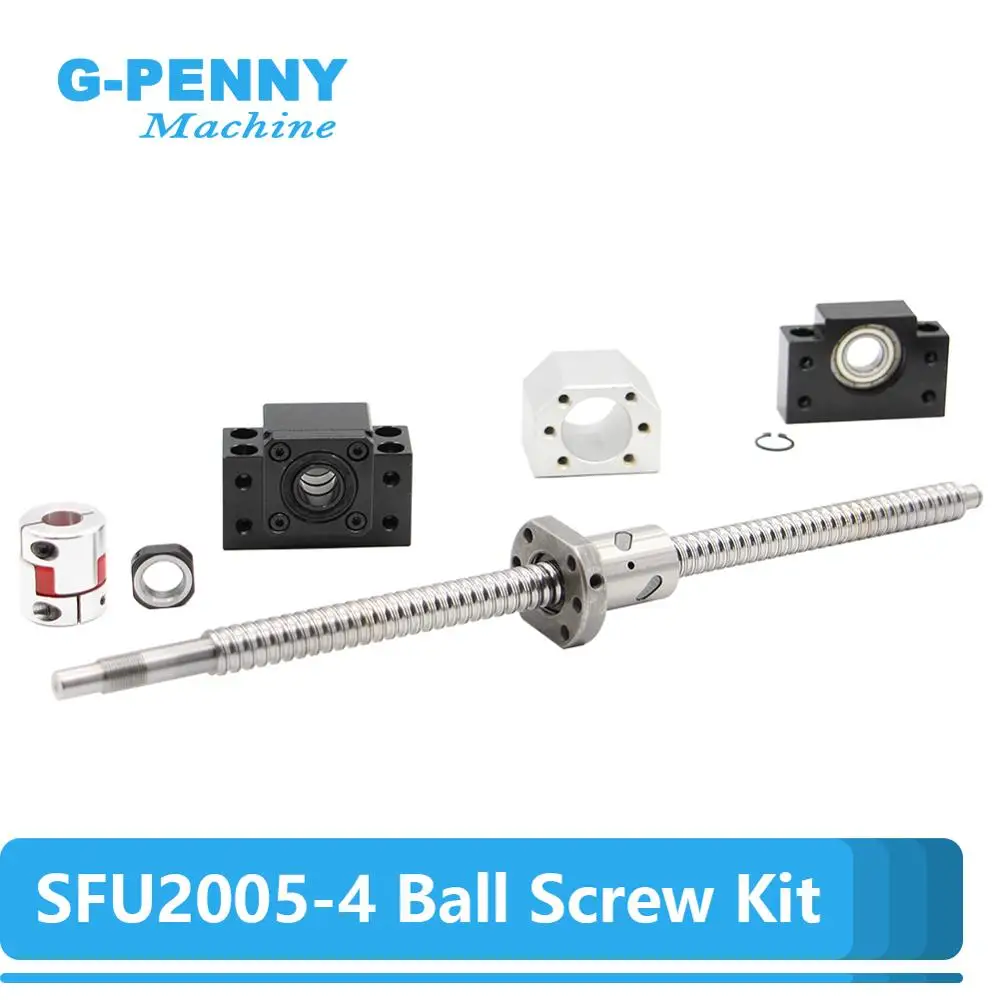 SFU2005 kit lead 5mm Ball screw SFU 2005 End Machined RM2005 Rolled ball screw + RM2005 Ball Nut+ BK15 BF15 End Support+ coupler