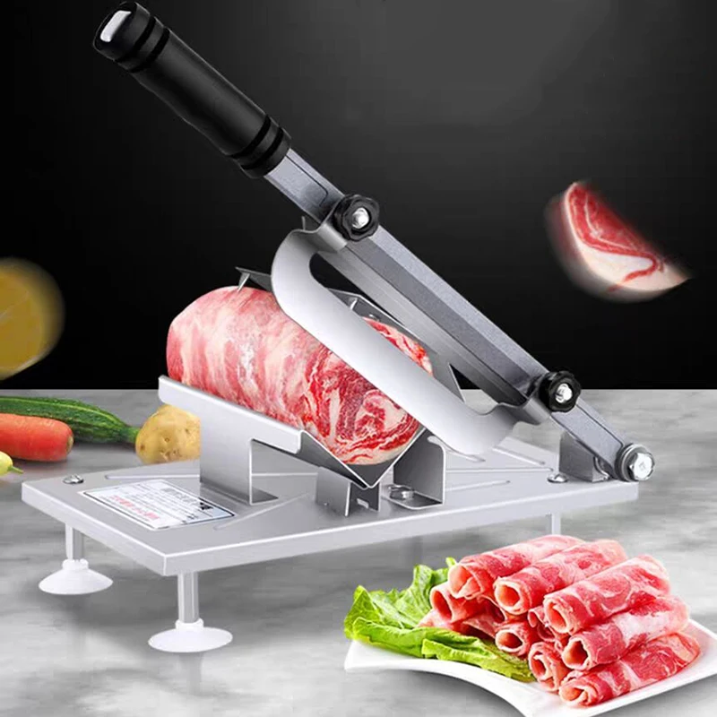 

Household Manual Food Fruit Slicer Lamb Beef Slicer freezing Meat Cutting Machine Mutton Rolls Cutter Adjustable Thickness