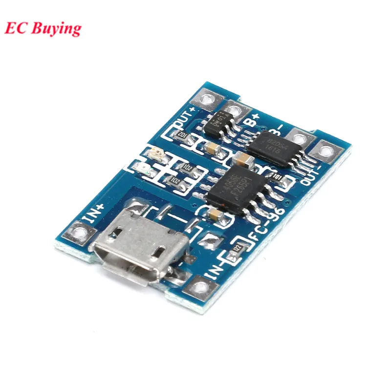 Micro USB 5V 1A 18650 TP4056 Lithium Battery Charger Module Charging Board With Protection Dual Functions Li-ion Cell 5pcs/1pc