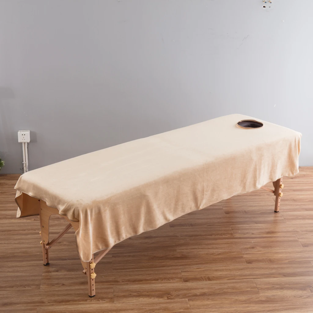 Crystal Velvet Beauty Massage Table Sheet Facial Bed Cover with Face Hole salon sheets SPA massage bed table cover sheets