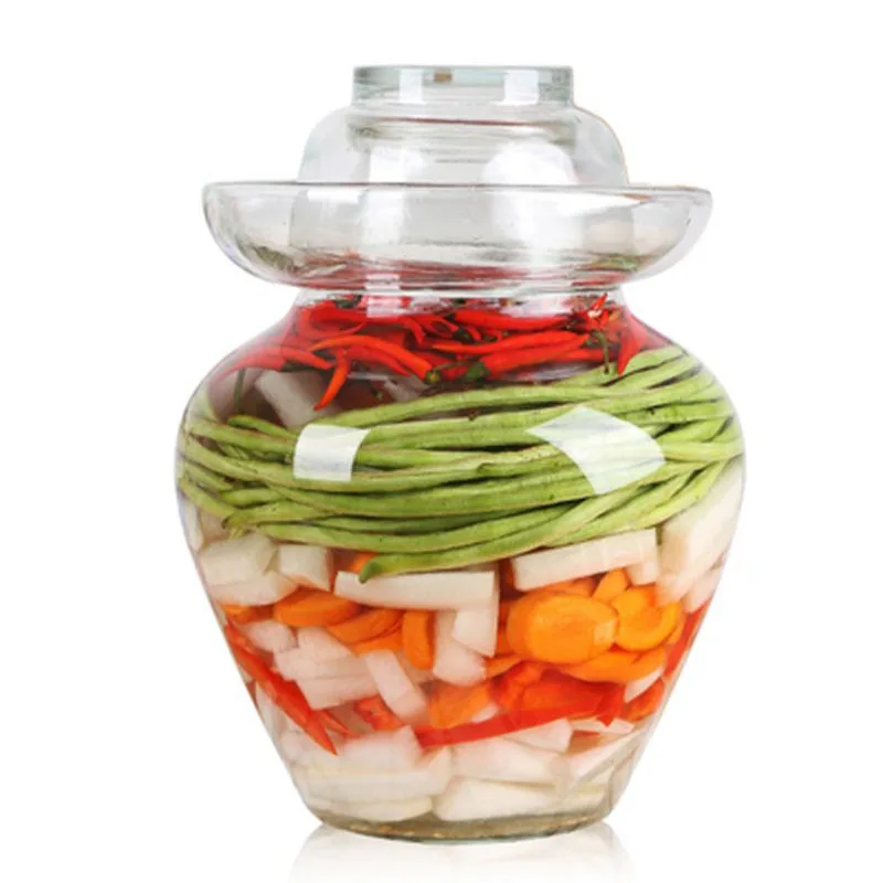 Transparent  Glass Container Kimchi Storage Jar Kitchen Thickened Pickled Cans Household Pickled Jar  Sealed Can