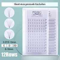 MDNG-extensiones de pestañas prefabricadas, pestañas anchas 3d/4d/5d/6d, tallo corto, volumen ruso, profesional, visón falso