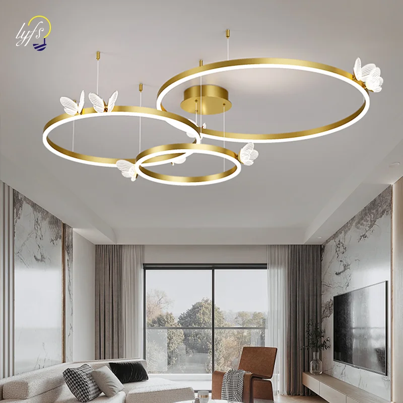 Butterfly LED Pendant Light Nordic Ceiling Chandelier Indoor Lighting Children's Hanging Lamp For Home Living Room Dining Tables