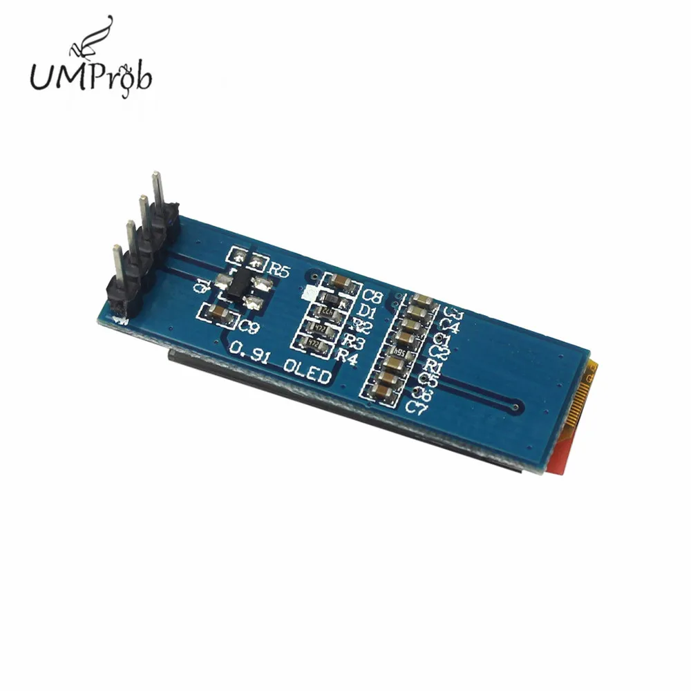 Módulo de exibição LCD OLED branco e azul para Arduino, DIY Driver IC, 0,91 polegadas, 128x32, IIC, I2C, SSD1306, 3.3V, 5V