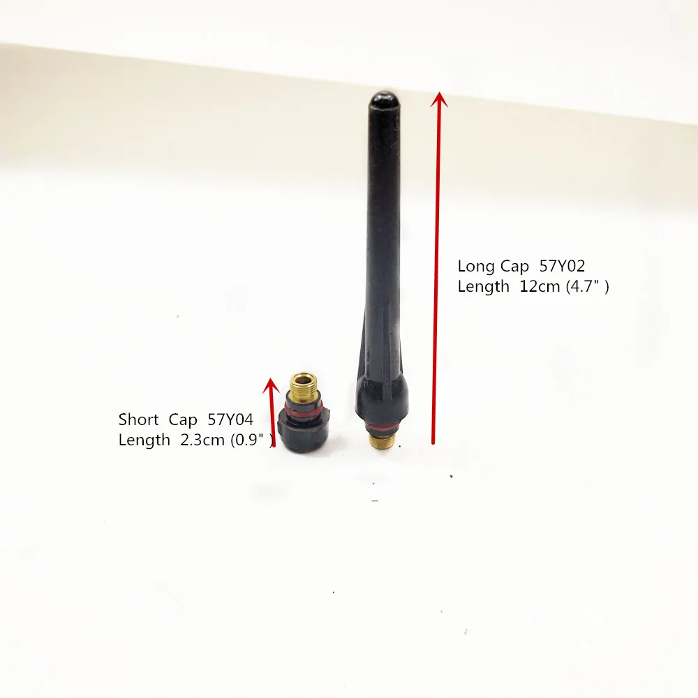 TIG ไฟฉายหมวกเครื่องเชื่อม TIG อุปกรณ์เสริมยาว57Y02สั้น57Y04หมวก WP17 WP18 WP26อาร์กอน TIG เชื่อมไฟฉาย