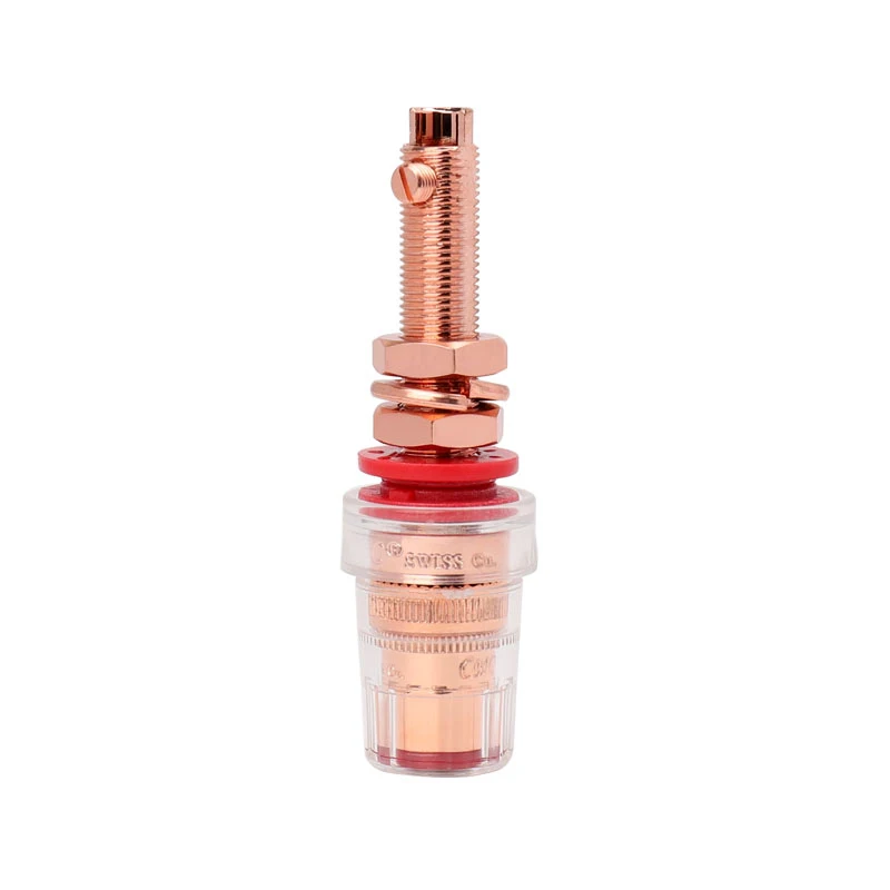 Enchufe de altavoz de cobre puro, conector Banana CMC 858-CU-R para amplificador de Audio de alta gama, Conector de Terminal de altavoz, toma de poste de unión