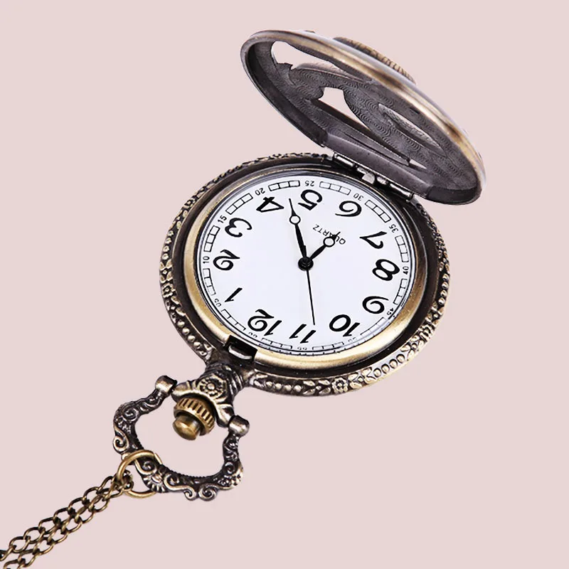 Large fine chain beautiful embossed hollow big python pattern pocket watch Zodiac animal snake classical