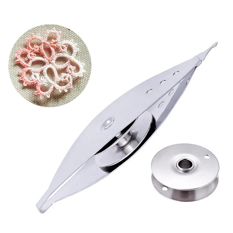 1PCS Metal Tatting Shuttle For Hand Lace Making DIY Craft Knitting Weaving Tool