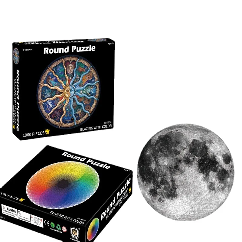 

Jigsaw 3d Puzzle 1000 Pieces Adult Earth Moon Space Round Shaped Cartoon Animals Educational Toys Kids Children Free Ship