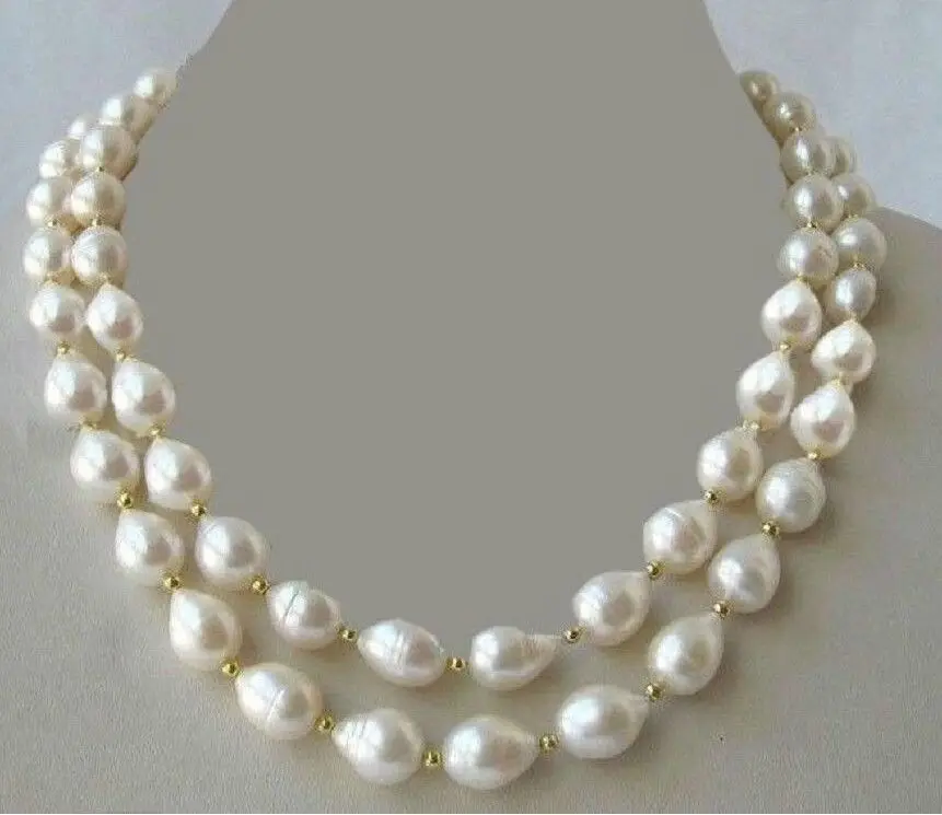 

14K GENUINE NOBLEST 32"9-10MM NATURAL SOUTH SEA WHITE PEARL NECKLACE