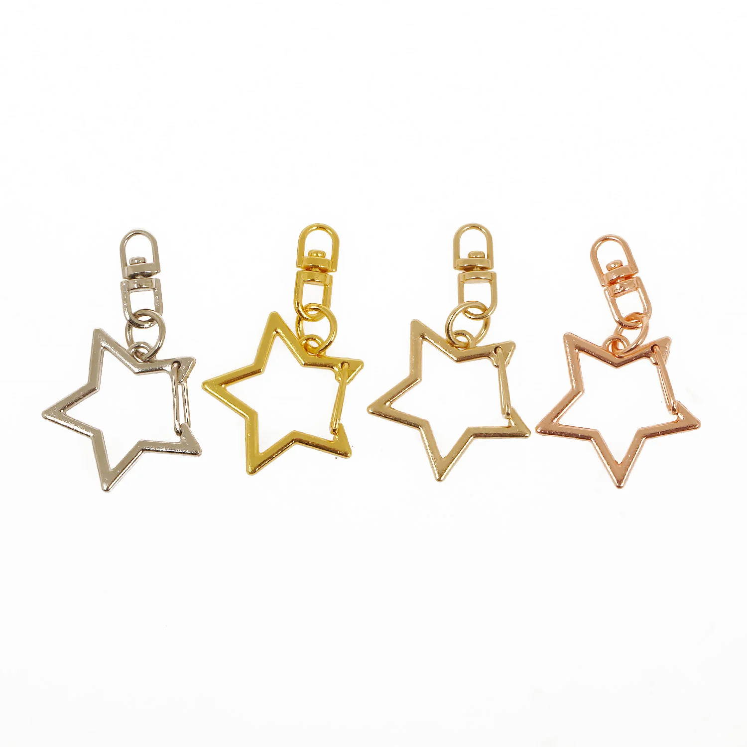 10PCS Alloy Keychain, Star Clasp Key Chain, Star Key Rings, Star Lobster Swivel Clasp, Snap hook, Multiple colors