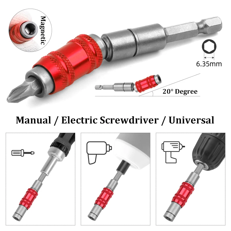 Brocas de destornillador magnéticas hexagonales de 145/88mm, 1/4 ", herramientas manuales, varilla de extensión de pieza, soporte de cambio rápido, guía de accionamiento, punta de taladro de tornillo