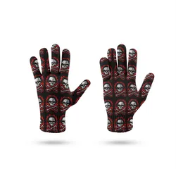 Personalized Gloves Men's and Women's Universal Gloves Windproof Creative Funny Skull Print Riding Touch Screen Five-finger