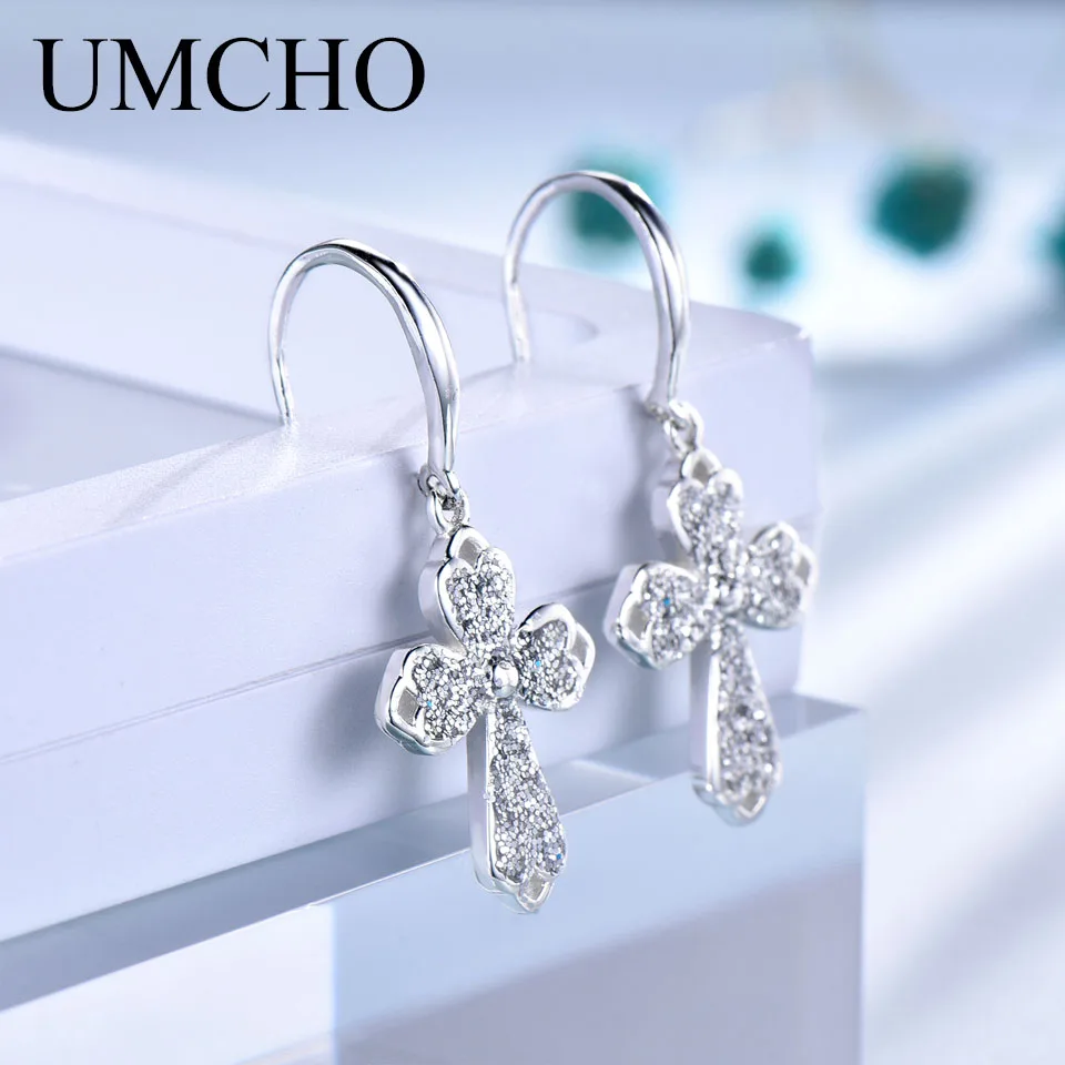 UMCHO Fashion 925 Silver Sequin Drop Earrings for Female Party Anniversary Birthday Gifts Fine Jewelry Decorations