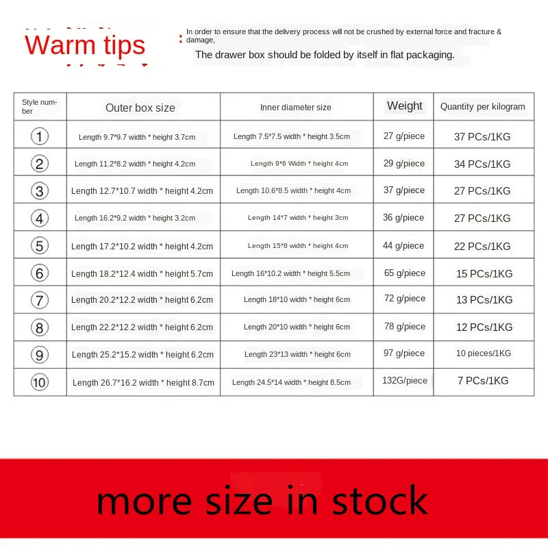 10pcs Gold/Silver Drawer Paper Box Blank Cardboard Gift Packaging Box White Brown Black Paper Carton Box