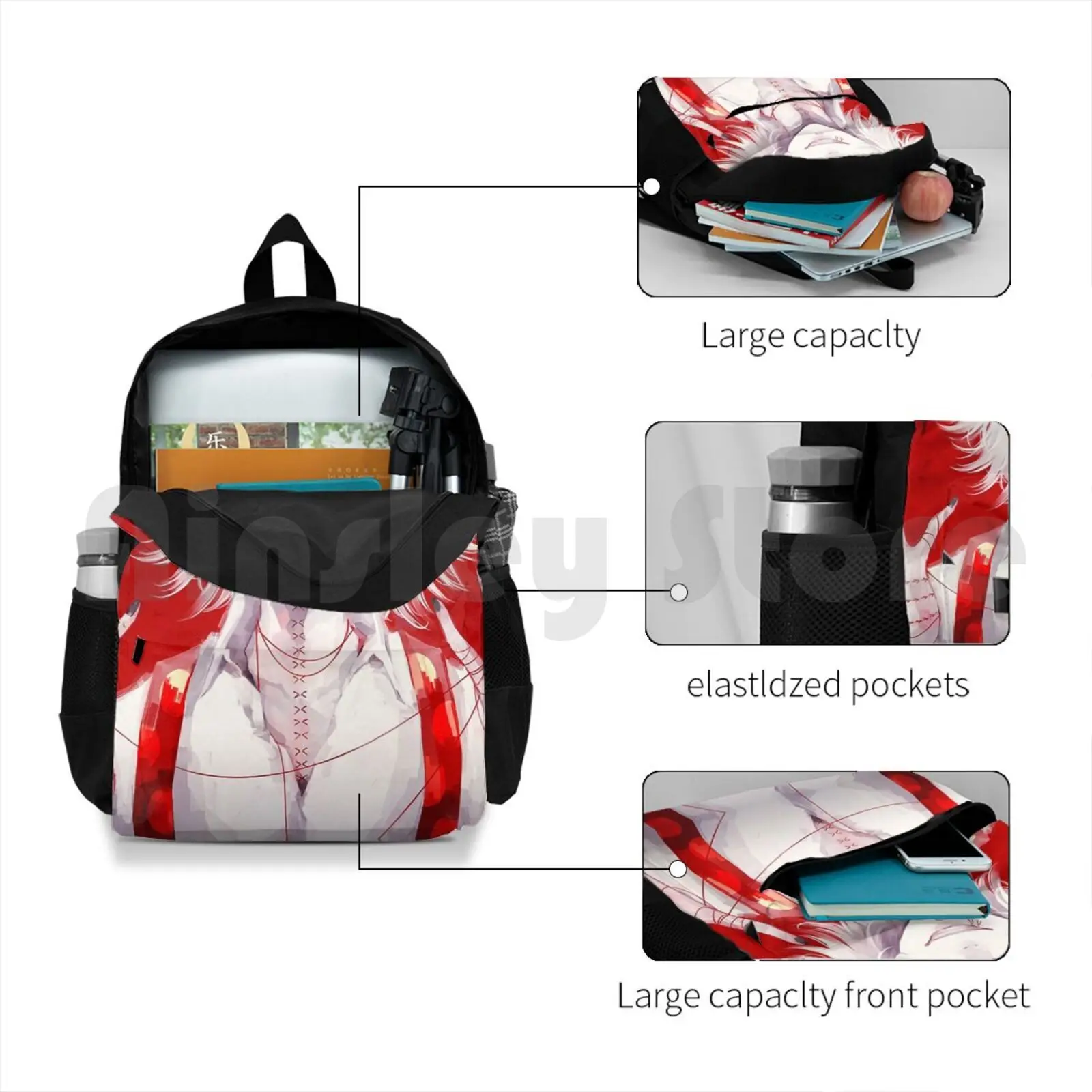 Suzuya Outdoor Hiking Backpack Waterproof Camping Travel Suzuya Tokyo Ghoul Sleeve Anime