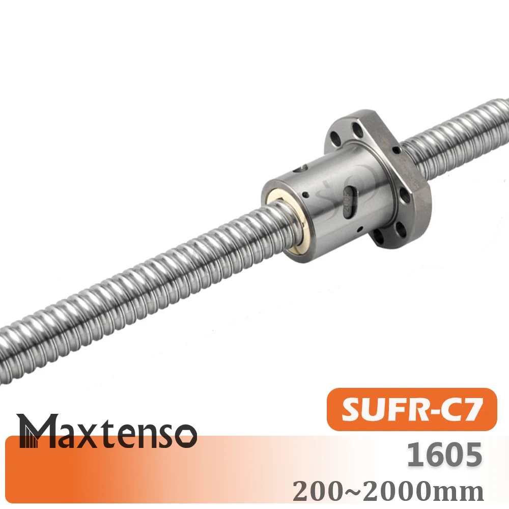 

Шариковый винт MAXTENSO RM1605 SFU1605 250 300 350 400 450 500 550 600 650 1000 1500 мм, роликовый винт, Концевая обработка, одна шариковая гайка, ЧПУ